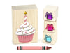 4 pc. Pink & White Cupcake Gem Message Blocks