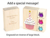 4 pc. Pink & White Cupcake Gem Message Blocks
