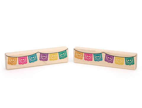 LIMITED! Día de los Muertos Calaveras Banner 2 pc. Block Set