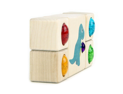 5 pc. T-Rex Dinosaur Gem Message Blocks