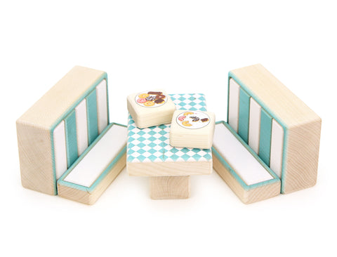LIMITED! Donut Shop Booth 8pc. Carved Building Block Set