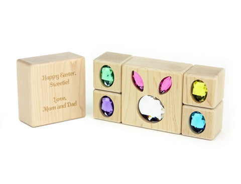 LIMITED! 5 pc. Bunny Gem Message Blocks