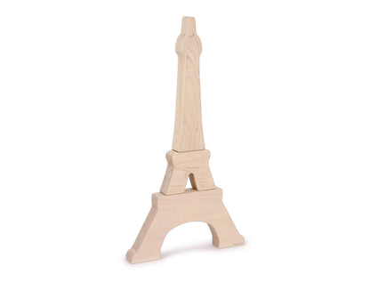 LIMITED! 20" Eiffel Tower 3 pc. Carved Maple Block Set