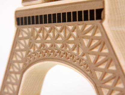 LIMITED! 20" Eiffel Tower 3 pc. Carved Maple Block Set