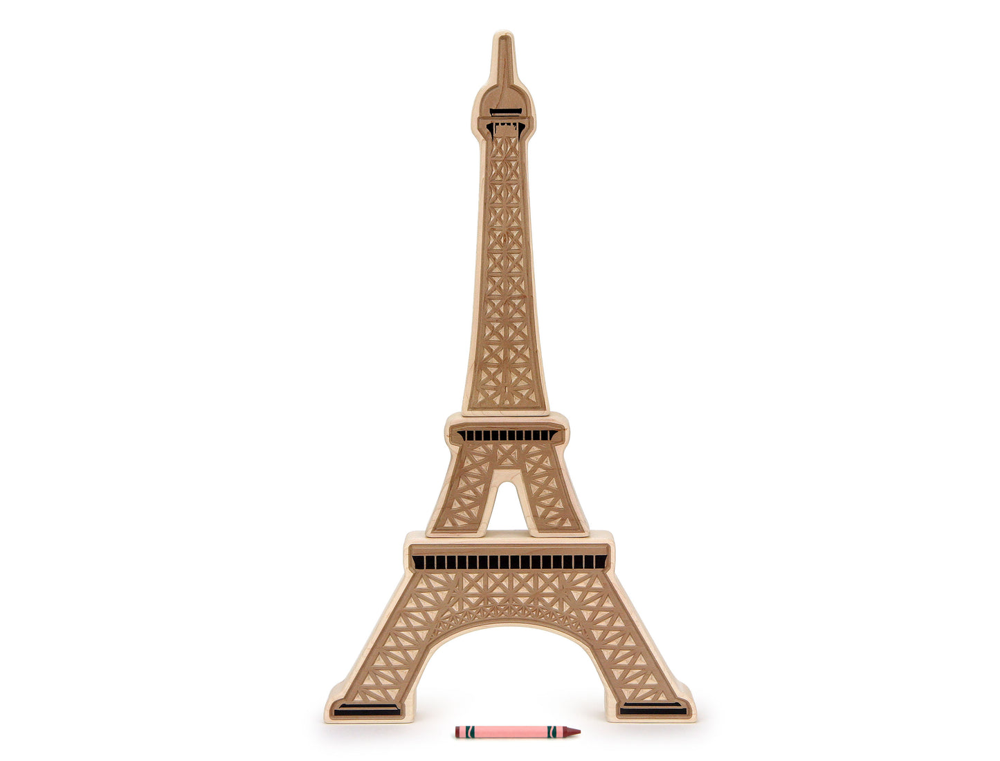 LIMITED! 20" Eiffel Tower 3 pc. Carved Maple Block Set