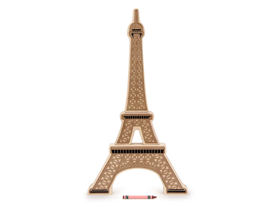 LIMITED! 20" Eiffel Tower 3 pc. Carved Maple Block Set