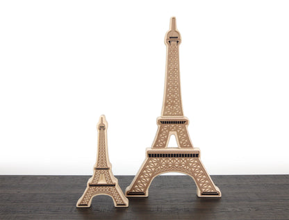 LIMITED! 20" Eiffel Tower 3 pc. Carved Maple Block Set