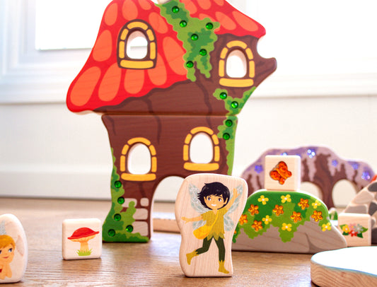Mushroom Faerie House Building Block Set