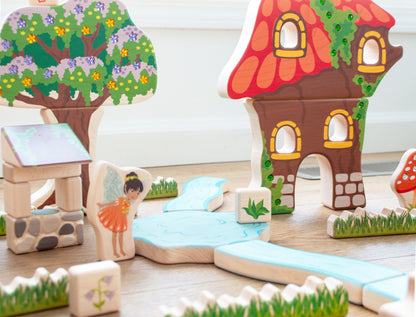 Mushroom Faerie House Building Block Set