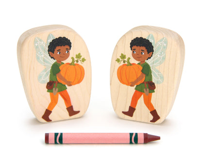 LIMITED! Autumn Pumpkin Fairy - 3.25" Double-sided 1:24 Scale Maple Figure
