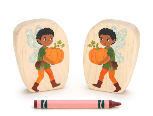 LIMITED! Autumn Pumpkin Fairy - 3.25" Double-sided 1:24 Scale Maple Figure
