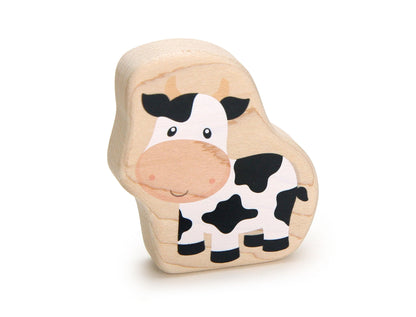 Black Spotted Cow - 2.75" Double-sided 1:24 Scale Maple Figure