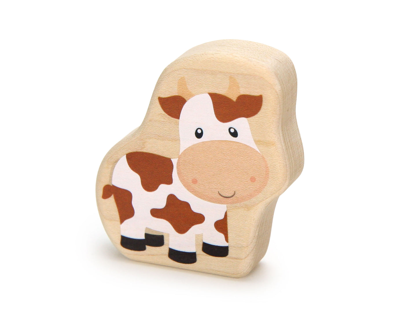 Brown Spotted Cow - 2.75" Double-sided 1:24 Scale Maple Figure