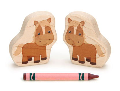 Brown Horse - 2.75" Double-sided 1:24 Scale Maple Figure