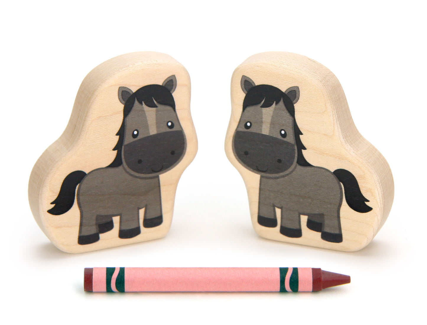 Gray Horse - 2.75" Double-sided 1:24 Scale Maple Figure
