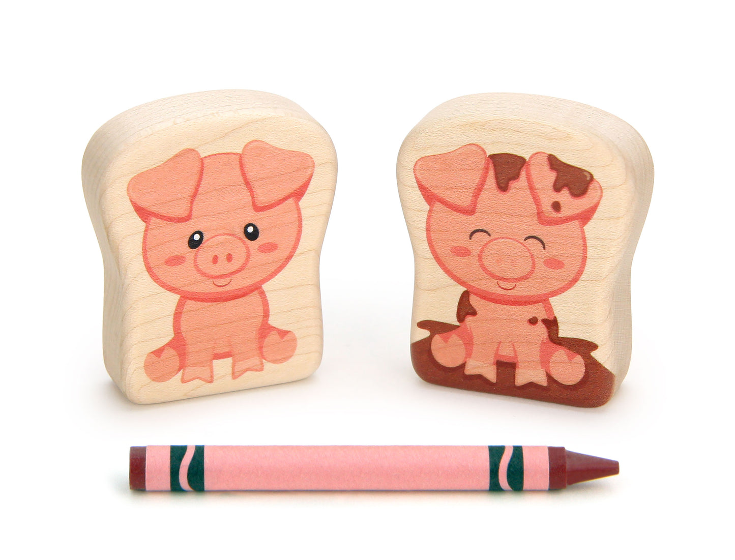 Muddy Pig - 2.4" Double-sided 1:24 Scale Maple Figure