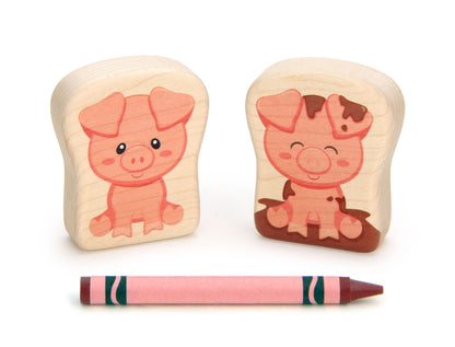 Muddy Pig - 2.4" Double-sided 1:24 Scale Maple Figure