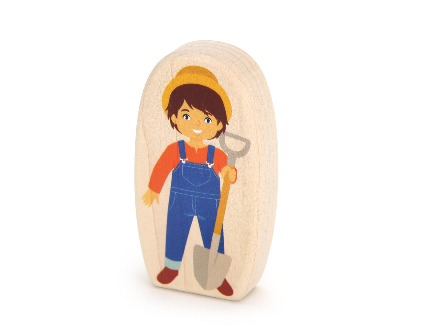 Farmboy with Shovel - 3.25" Double-sided 1:24 Scale Maple Figure