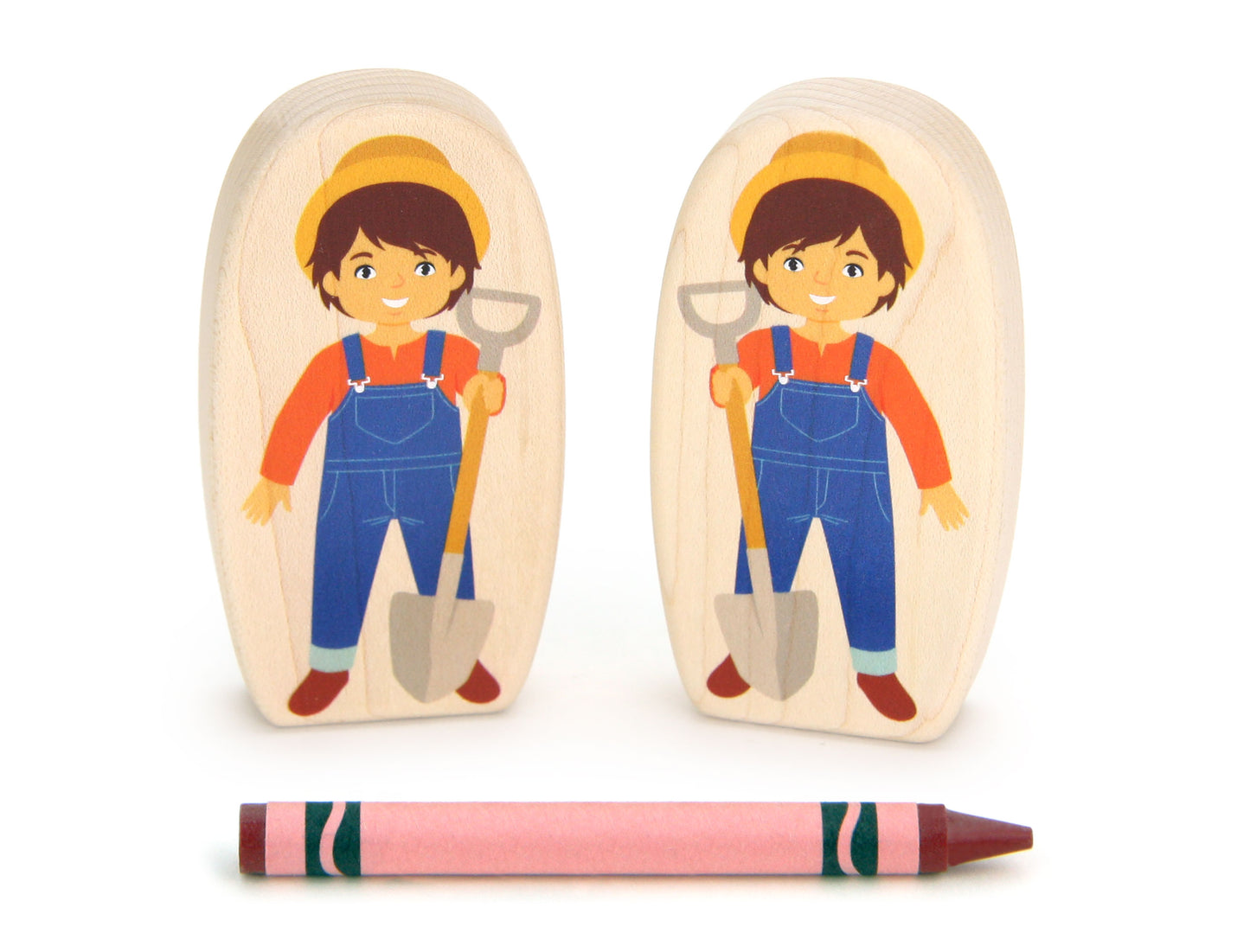 Farmboy with Shovel - 3.25" Double-sided 1:24 Scale Maple Figure