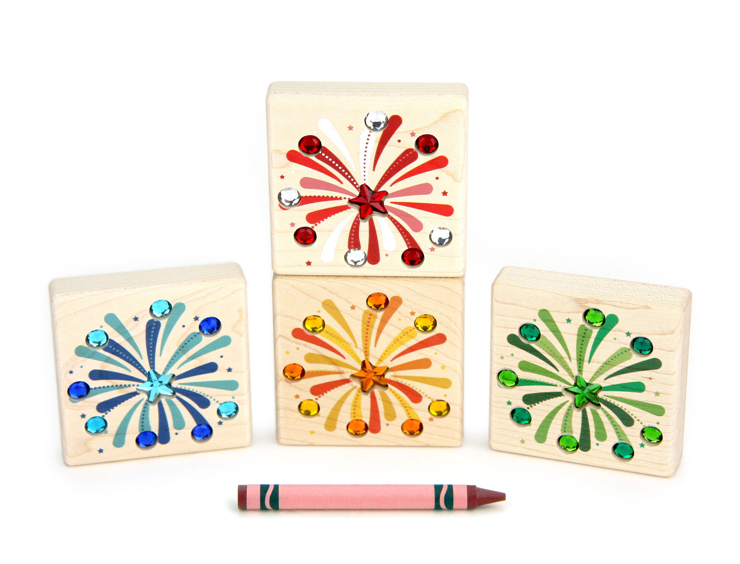 LIMITED! Fireworks 4 pc. Gem Block Set
