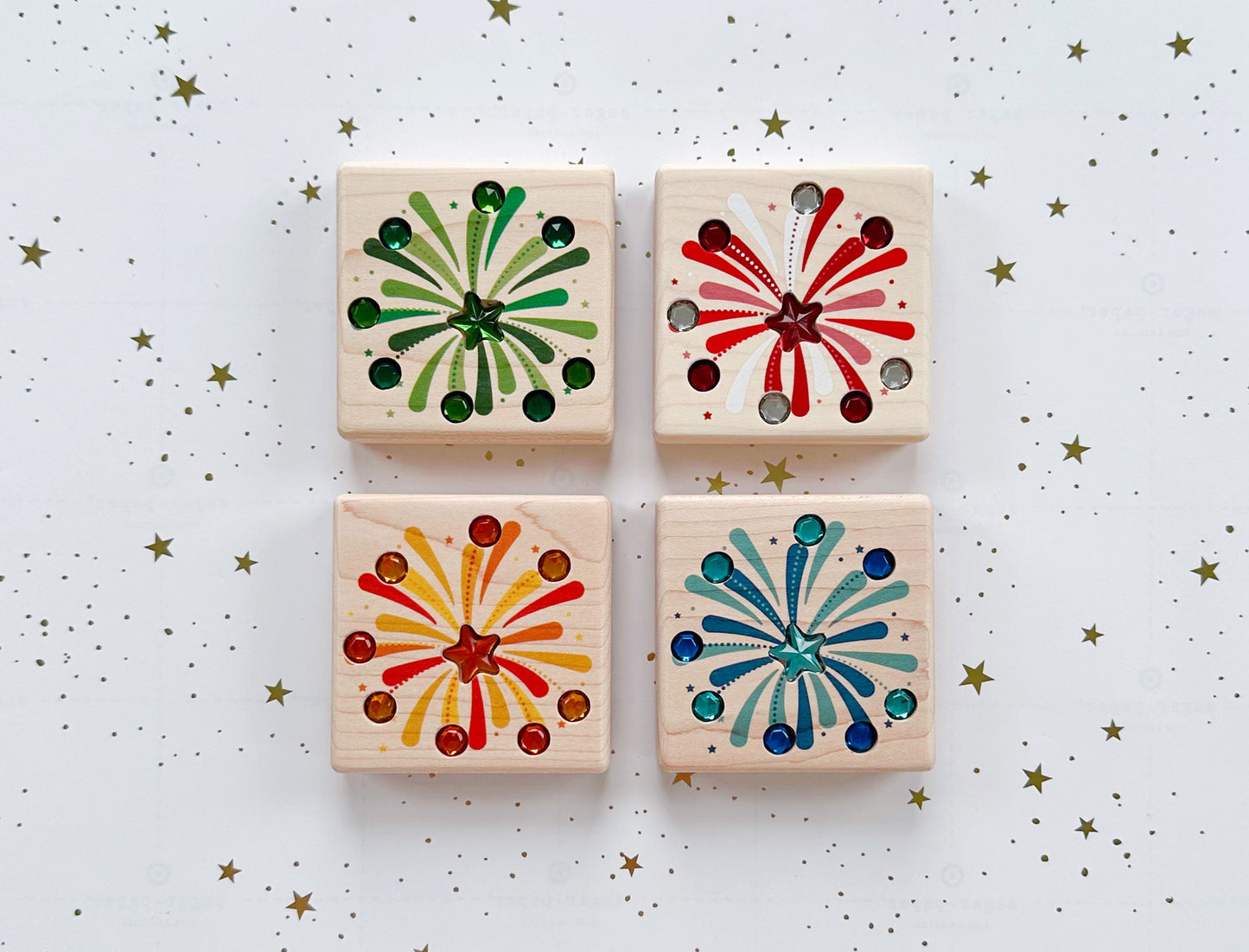 LIMITED! Fireworks 4 pc. Gem Block Set