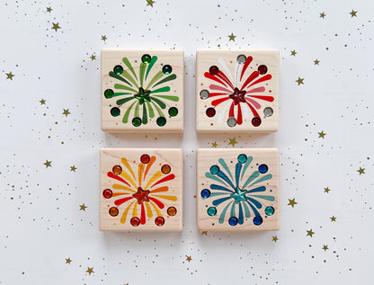 LIMITED! Fireworks 4 pc. Gem Block Set