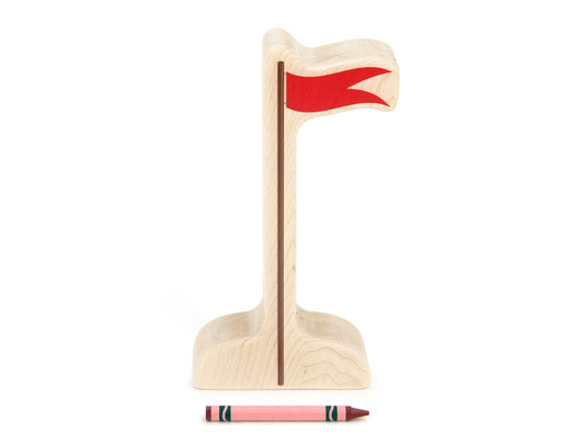 Red & Blue Pennant Flag Double-sided Maple Building Block