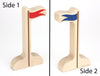 Red & Blue Pennant Flag Double-sided Maple Building Block