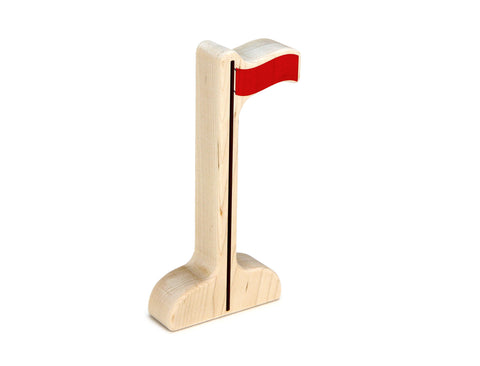 LIMITED! Red Flag Pole Maple Building Block