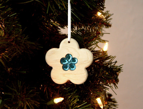 Flower Choose-your-own Gem Solid Maple Ornament