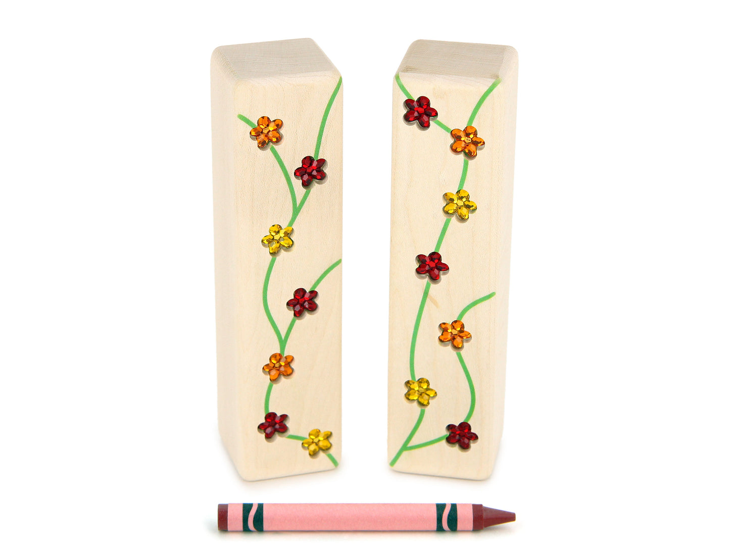 LIMITED! Autumn Flower Pillars 2 pc. Gem Block Set