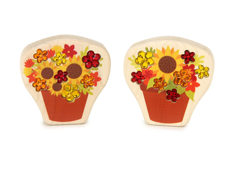 LIMITED! Autumn Flower Pot 2 pc. Gem Block Set