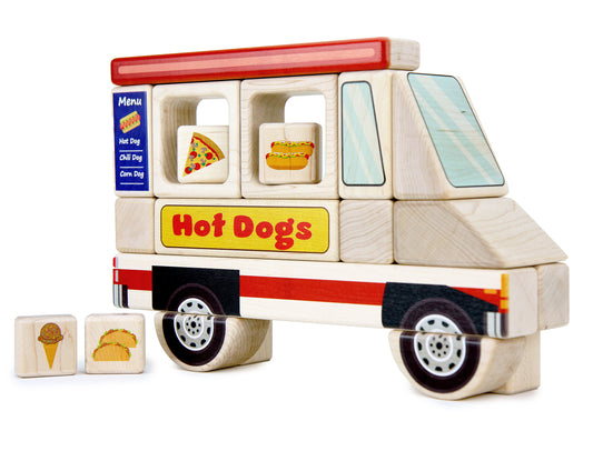 LIMITED! Food Truck 20 pc. Maple Building Block Set