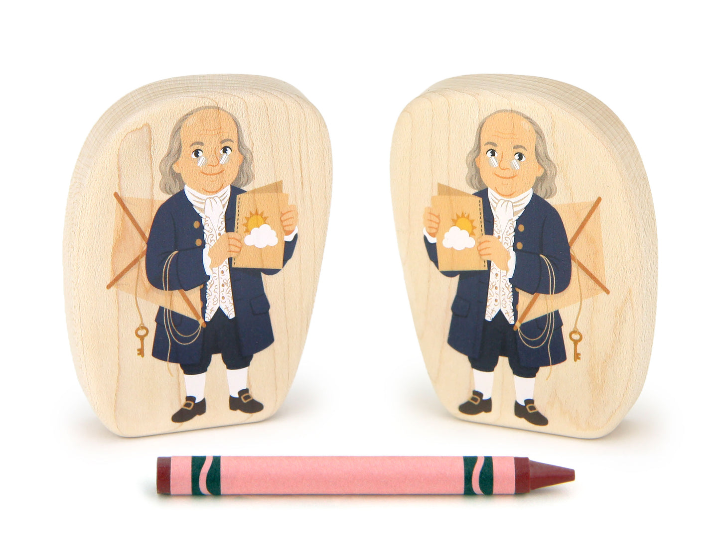 Ben Franklin - 3.25" Double-sided 1:24 Scale Maple Figure