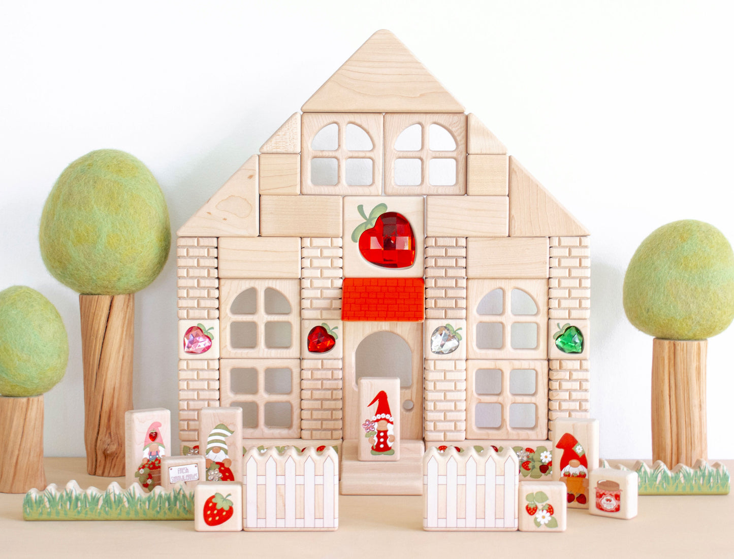 LIMITED! Strawberry Gnomes 8 pc. Gem Block Set