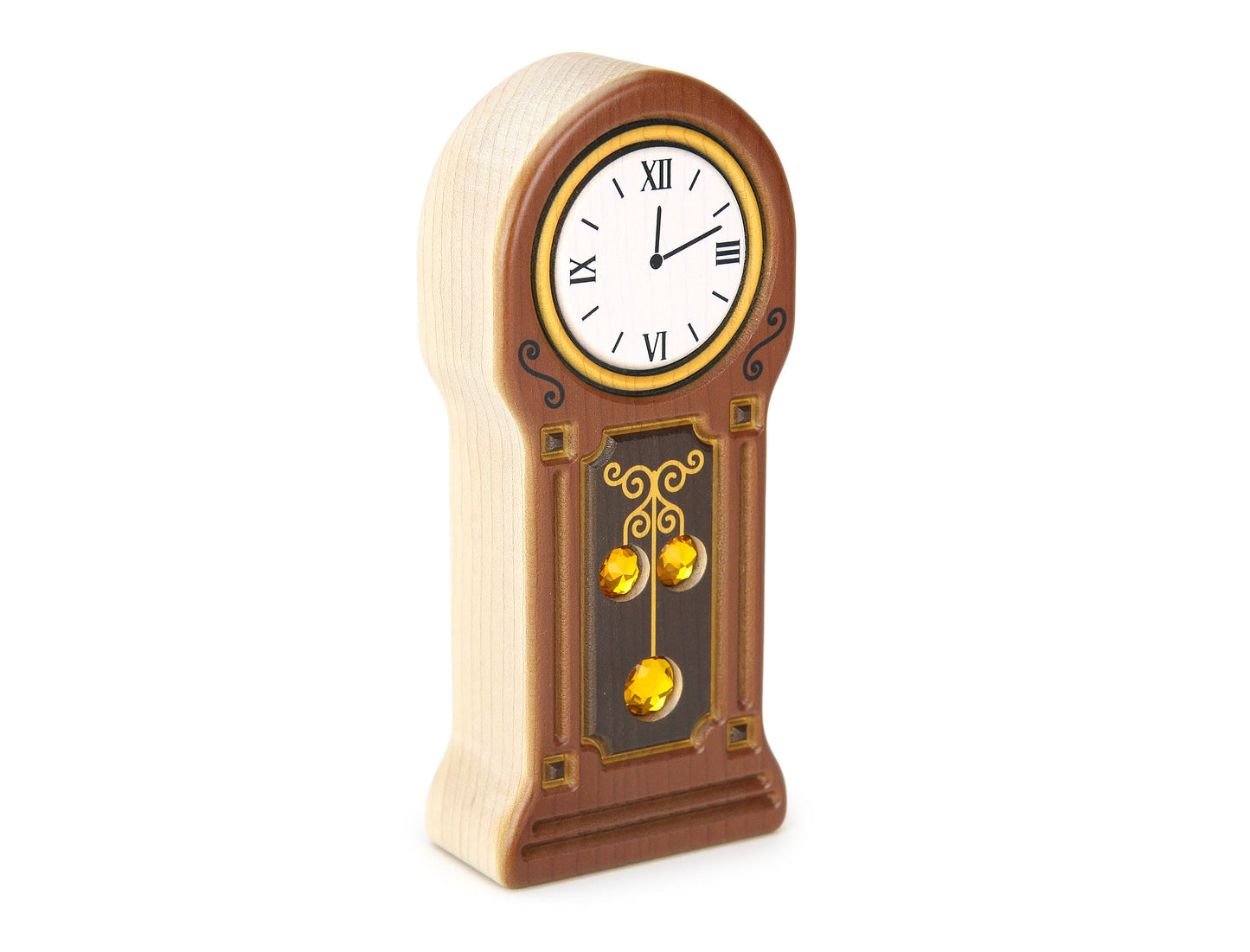 LIMITED! Grandfather Clock Carved Maple Gem Building Block