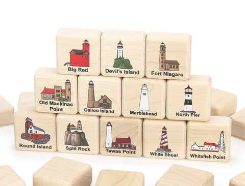 Great Lakes Lighthouses Wooden Matching Game - 24 pc Set