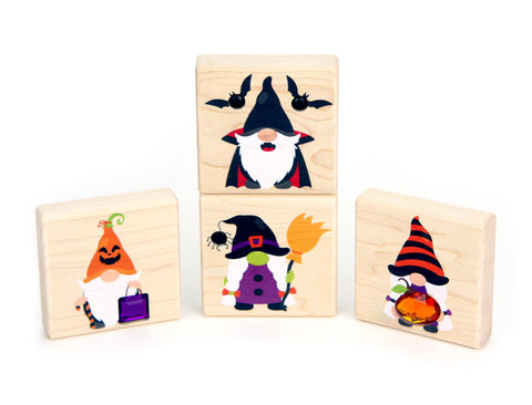 LIMITED! Halloween Gnomes 4 pc. Gem Block Set