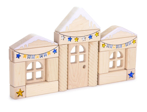 LIMITED! Hanukkah House 22 pc. Maple Building Block Set