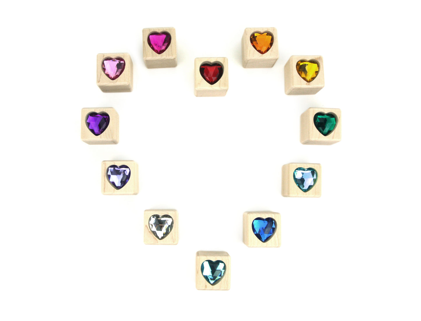 12 pc. Rainbow Hearts Gem Blocks