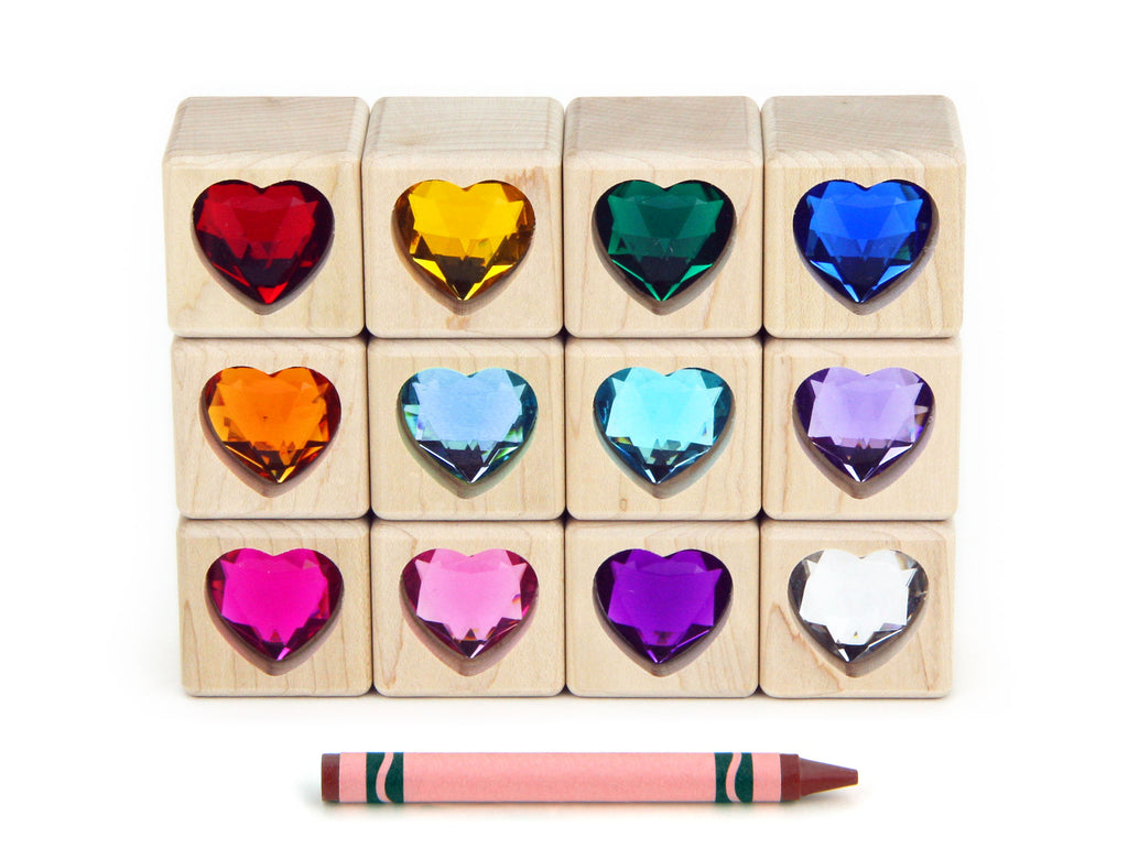大学 割引 12 pc Friends Everwood - Blocks Gem Hearts Rainbow 知育玩具