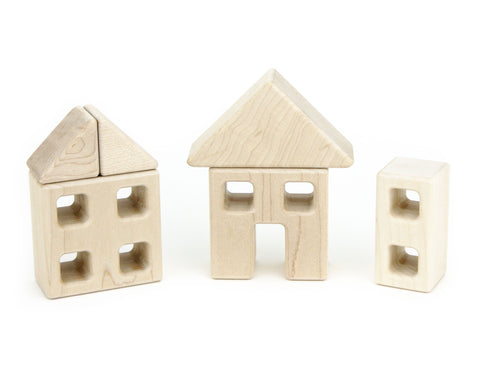 6 pc. Little Town Blocks House Set