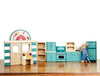 LIMITED! Kitchen Cabinet - Teal - 1:12 Scale Furniture Solid Maple Blocks