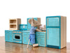 LIMITED! Refrigerator - Teal - 1:12 Scale Furniture Solid Maple Blocks