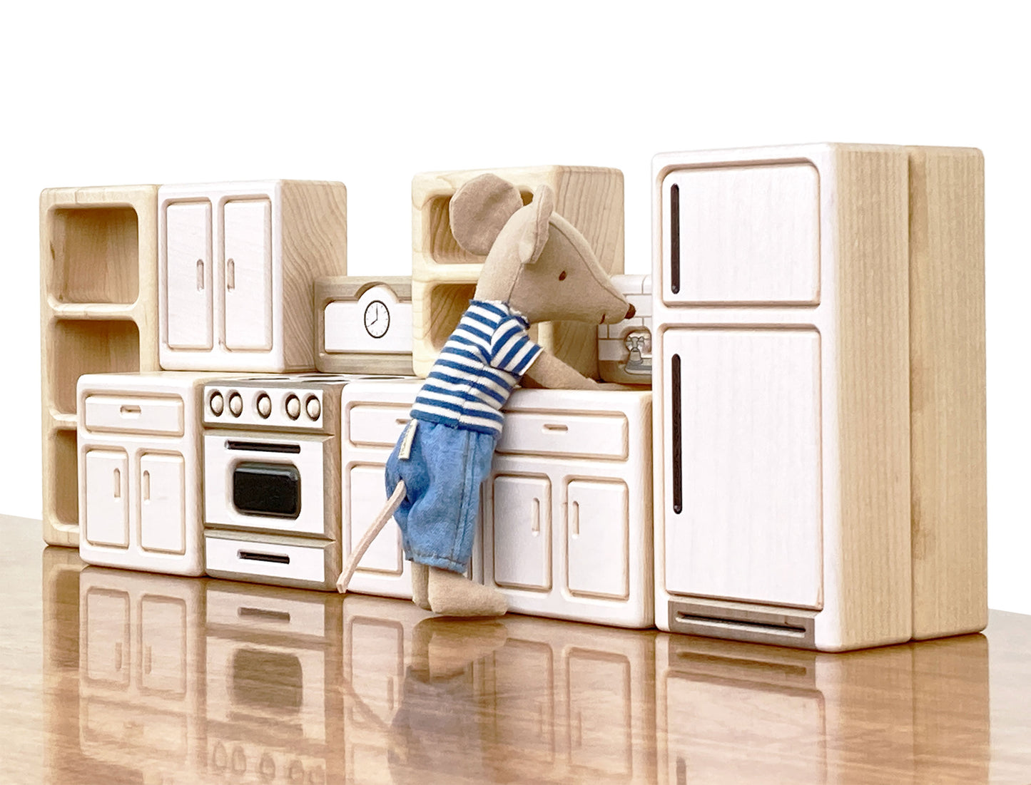 Kitchen Cabinet - White - 1:12 Scale Furniture Solid Maple Blocks