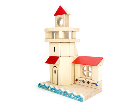 LIMITED! Summer Lighthouse 33 pc. Maple Building Block Set
