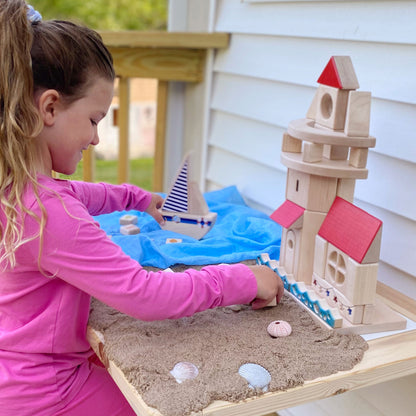 LIMITED! Summer Sailboat 3 pc. Building Block Set - Single Porthole