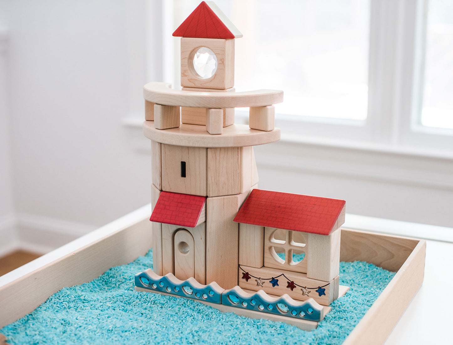 LIMITED! Summer Lighthouse 33 pc. Maple Building Block Set