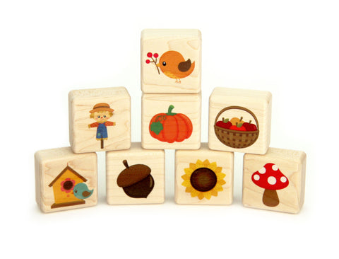 LIMITED! Little Autumn Friends 8 pc. Building Block Set