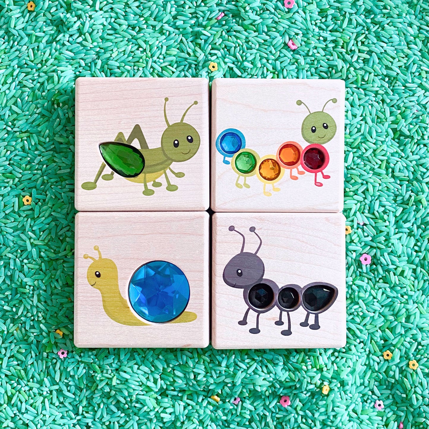 LIMITED! Little Bug Friends 4 pc. Gem Block Set